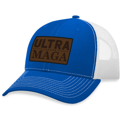 Ultra Maga Brown Leather Patch Hat