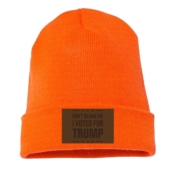 Don't Blame Me Leather Patch Beanie