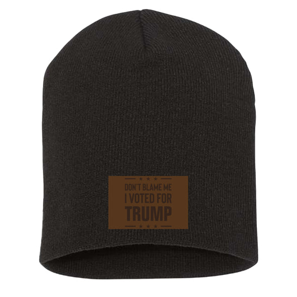 Don't Blame Me Leather Patch Beanie