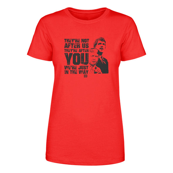 They're Not Coming After Us Black Print Women's Apparel