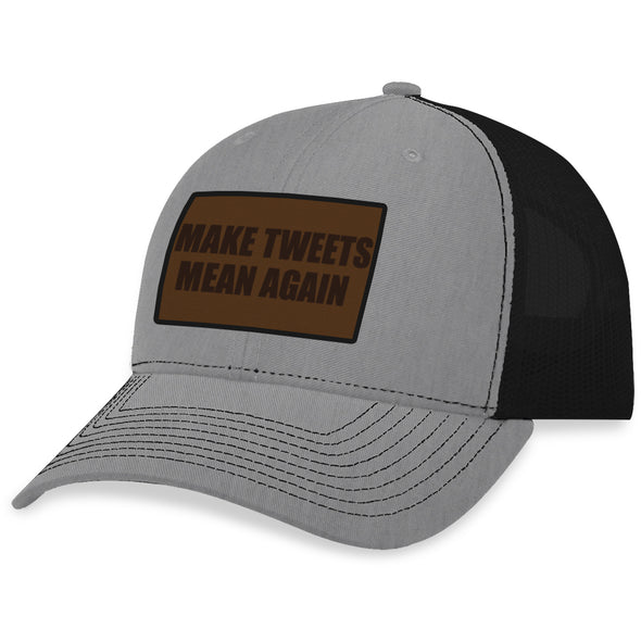 Make Tweets Mean Again Brown Leather Patch Hat