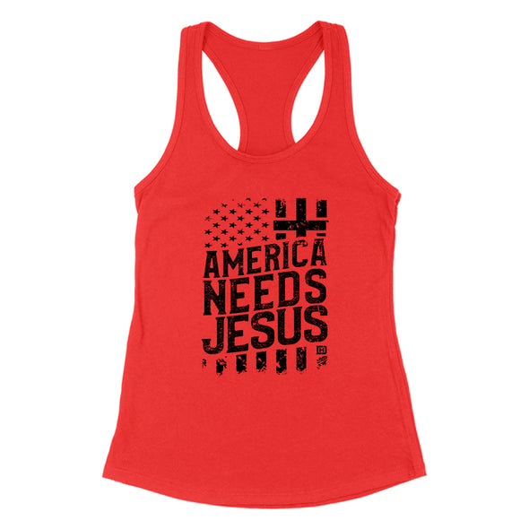 America Needs Jesus Black Print Women's Apparel