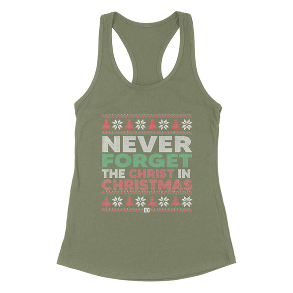Never Forget The Christ In Christmas Sweater Women's Apparel